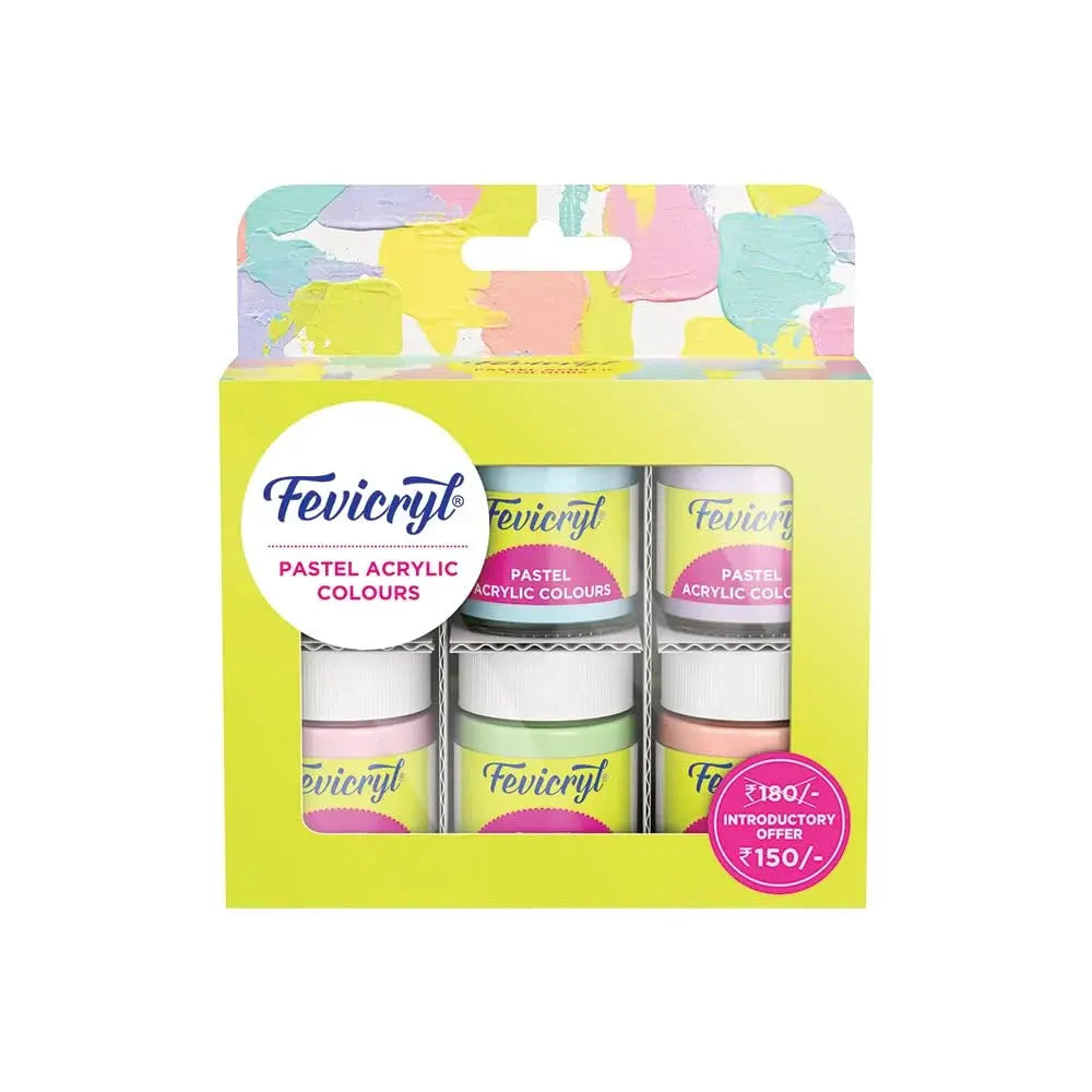Fevicryl Pastel Acrylic Colours - Set of 6 (15ml) Fevicryl